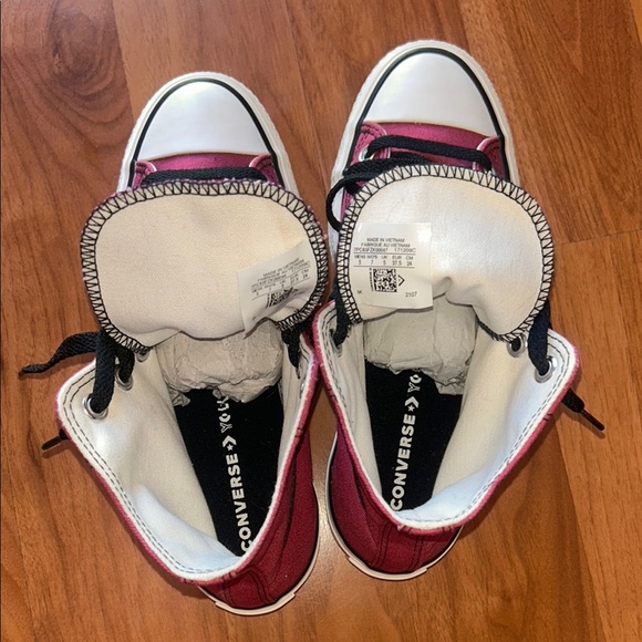 Trendy Fuchsia and Black High-Top Sneakers - Picture 11 of 15